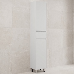 Style Line Шкаф пенал Лима 36 белый матовый – фотография-3